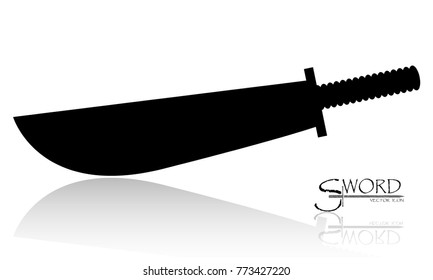 sword isolated on white background , Military sword  ancient weapon design silhouette