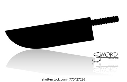 sword isolated on white background , Military sword  ancient weapon design silhouette