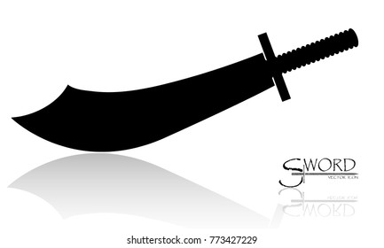 sword isolated on white background , Military sword  ancient weapon design silhouette