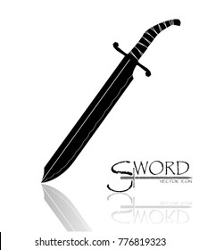 Sword Isolated On White Background Military Stock Vector (Royalty Free ...