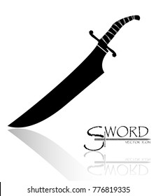 sword isolated on white background , Military sword  ancient weapon design silhouette, European straight swords., vector illustration, Daggers and Knifes Hand Drawn