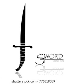 sword isolated on white background , Military sword  ancient weapon design silhouette, European straight swords., vector illustration, Daggers and Knifes Hand Drawn