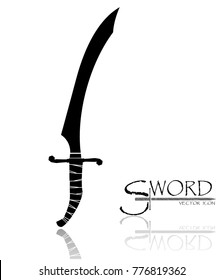 sword isolated on white background , Military sword  ancient weapon design silhouette, European straight swords., vector illustration, Daggers and Knifes Hand Drawn