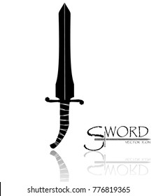 sword isolated on white background , Military sword  ancient weapon design silhouette, European straight swords., vector illustration, Daggers and Knifes Hand Drawn