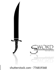 sword isolated on white background , Military sword  ancient weapon design silhouette, European straight swords., vector illustration, Daggers and Knifes Hand Drawn
