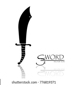 sword isolated on white background , Military sword  ancient weapon design silhouette, European straight swords., vector illustration, Daggers and Knifes Hand Drawn