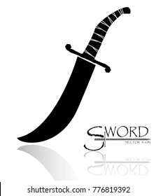 sword isolated on white background , Military sword  ancient weapon design silhouette, European straight swords., vector illustration, Daggers and Knifes Hand Drawn