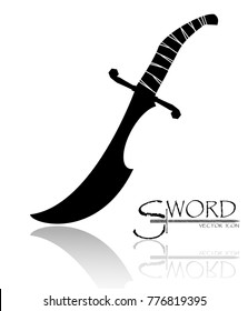 sword isolated on white background , Military sword  ancient weapon design silhouette, European straight swords., vector illustration, Daggers and Knifes Hand Drawn
