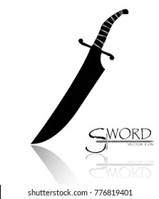 sword isolated on white background , Military sword  ancient weapon design silhouette, European straight swords., vector illustration, Daggers and Knifes Hand Drawn