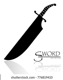 sword isolated on white background , Military sword  ancient weapon design silhouette, European straight swords., vector illustration, Daggers and Knifes Hand Drawn