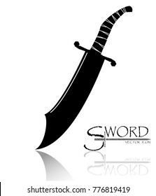 sword isolated on white background , Military sword  ancient weapon design silhouette, European straight swords., vector illustration, Daggers and Knifes Hand Drawn