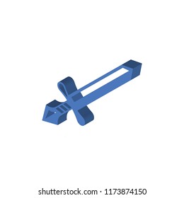 Sword isometric left top view 3D icon