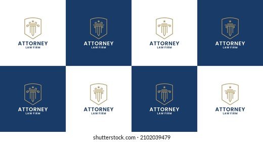 sword justice and pillar combination for law firm, attorney company
