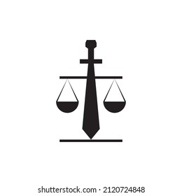 sword with justice scale logo design, vector graphic symbol icon illustration creative idea