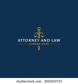 Sword of justice and scales, attorney and law logo design