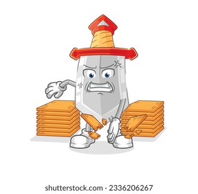the sword karate mascot. cartoon vector
