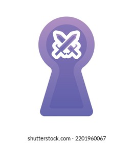 sword keyhole logo gradient design template icon element