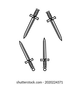 sword knife icon vector design isolated on a white background