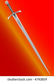 Sword of the knight of the crusader decorated by jewels