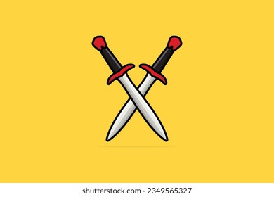 Sword Knight vector illustration. Holiday object icon concept. Metal sword for game vector design. Metal war sword icon design.