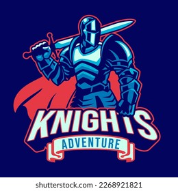 Sword Knight Warrior Mascot Sport Logo Style