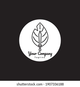 Sword leave logo for your company