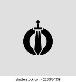 Diseño Del Logotipo Carta De Espada O. Ilustración gráfica de icono vector Ilustración sobre fondo blanco