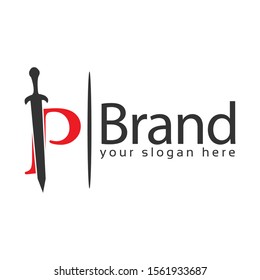 Sword Letter S Logo. Vector Illustration on white background