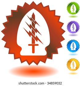 insignia de icono del rayo de espada de las fuerzas especiales