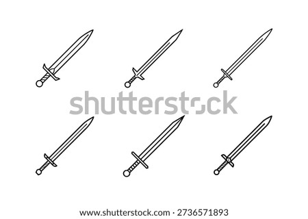sword line art vector illustration isolated