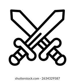 sword line icon illustration vector graphic. Simple element illustration vector graphic, suitable for app, websites, and presentations isolated on white background