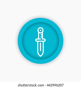 sword line icon, linear pictogram, vector illustration