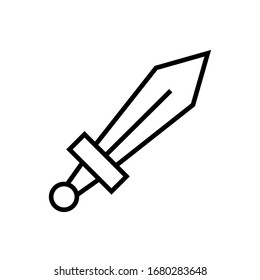 Sword line icon, logo isolated on white background