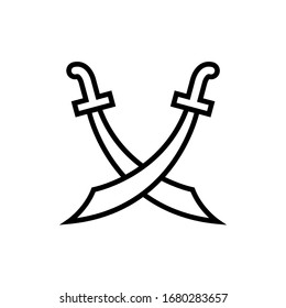 Sword line icon, logo isolated on white background