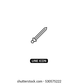 Sword line icon. Medieval sword