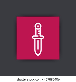 sword line icon on square