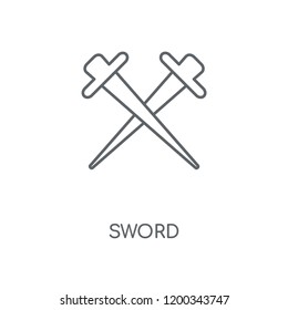 Sword linear icon. Sword concept stroke symbol design. Thin graphic elements vector illustration, outline pattern on a white background, eps 10.