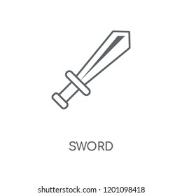 Sword linear icon. Sword concept stroke symbol design. Thin graphic elements vector illustration, outline pattern on a white background, eps 10.