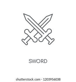 Sword linear icon. Sword concept stroke symbol design. Thin graphic elements vector illustration, outline pattern on a white background, eps 10.