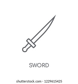 Sword linear icon. Modern outline Sword logo concept on white background from Museum collection. Suitable for use on web apps, mobile apps and print media.