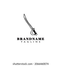 sword logo cartoon icon design template black modern isolated cute illustration