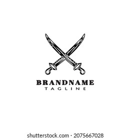 sword logo cartoon icon design template black modern isolated vector