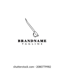 sword logo cartoon icon design template black modern isolated vector