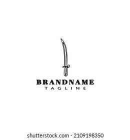 sword logo cartoon icon design template black modern isolated vector