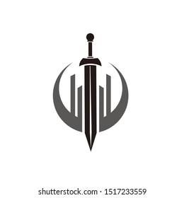 Sword logo concept black and white