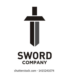 Sword logo design flat style