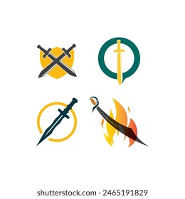 Sword logo design icon vector illustration