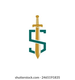 Sword logo design icon vector illustration