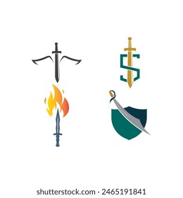 Sword logo design icon vector illustration