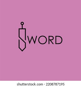 sword logo design, logotype and vector logo
